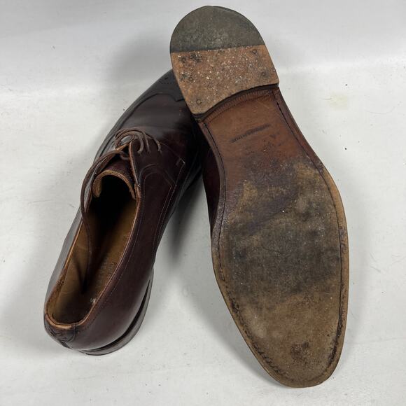 JOHN VARVATOS Shoes Mens 12 Leather Oxford Wingtip Derby Dress Burgundy Italy main image 9
